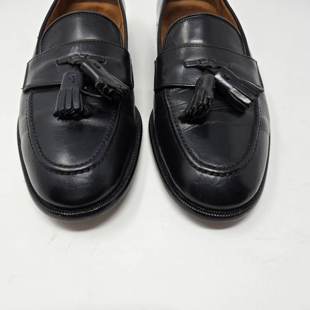 POLO RALPH LAUREN BENCH MADE ITALY BLACK LEATHER TASSEL LOAFER MENS SIZE 8.5 D - Picture 3 of 10